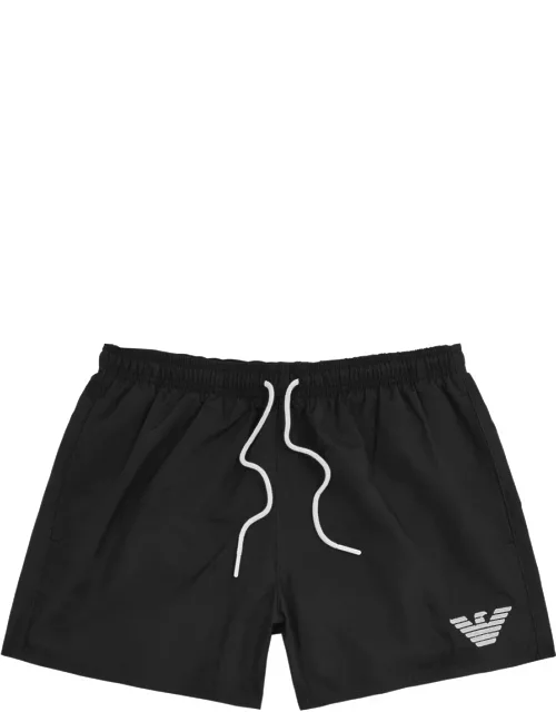 Emporio Armani Logo-embroidered Shell Swim Shorts - Black