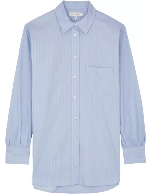 Frame Striped Cotton Shirt - Blue - L (UK14 / L)