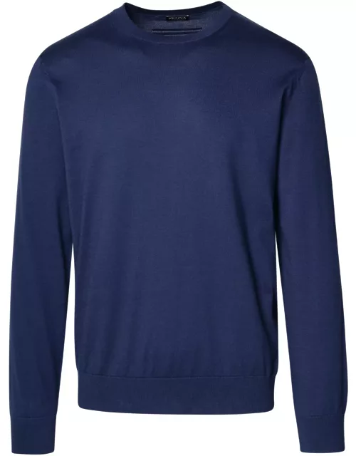 Zegna Blue Cotton Sweater