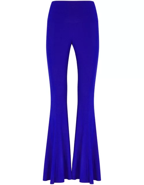 Norma Kamali Fishtail Flared Stretch-jersey Trousers - Bright Blue - L (UK14 / L)