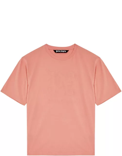 Palm Angels Logo-embroidered Cotton T-shirt - Pink