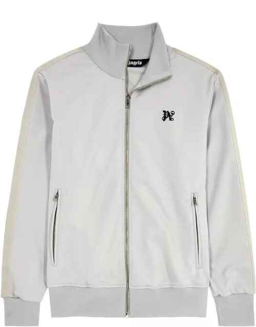 Palm Angels Logo Striped Jersey Track Jacket - Grey