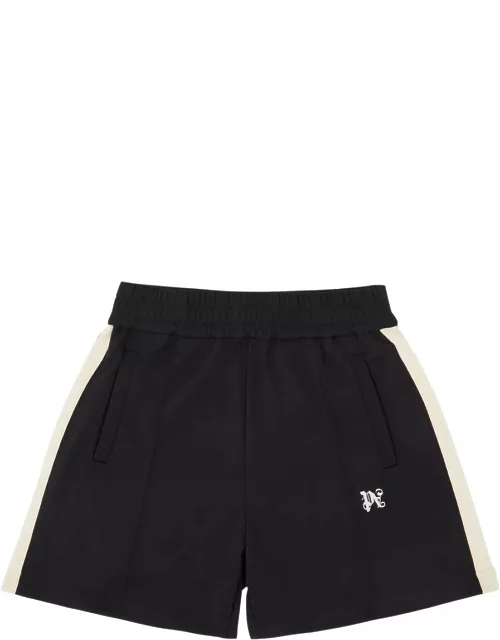 Palm Angels Logo Striped Jersey Track Shorts - Black