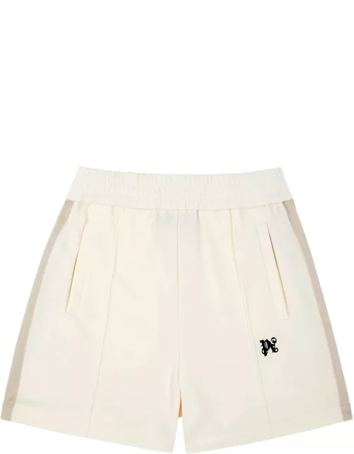 Palm Angels Logo Striped Jersey Track Shorts - Off White