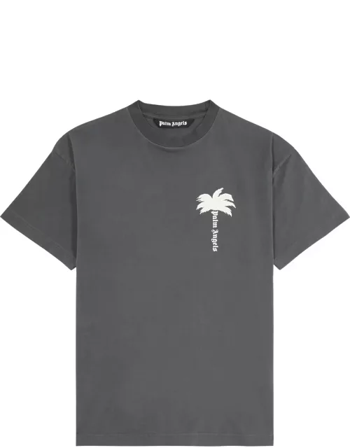 Palm Angels The Palm Logo-print Cotton T-shirt - Dark Grey