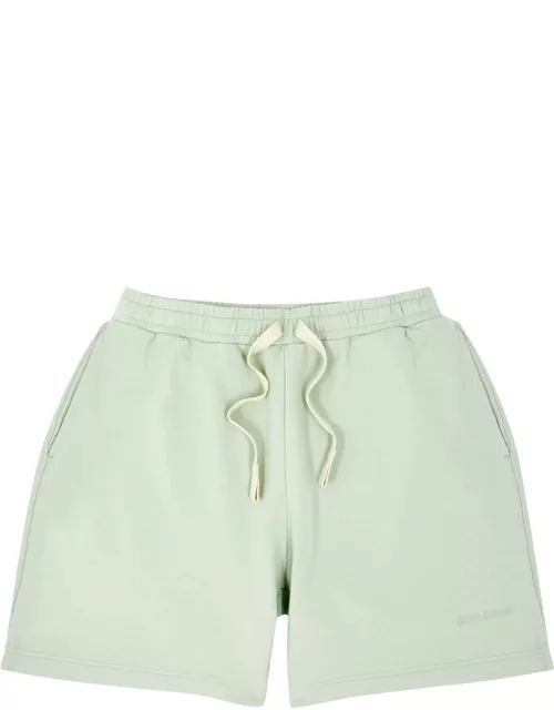Palm Angels Logo-embroidered Cotton Shorts - Mint