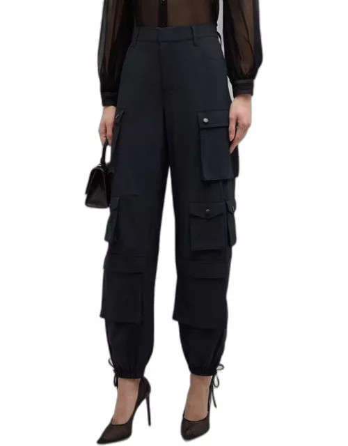Olympia Mid-Rise Ankle-Tie Cargo Pant