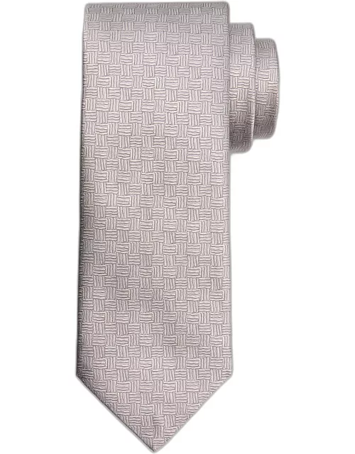 Men's Silk Basketweave Jacquard Tie