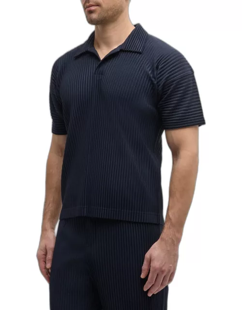 Men's Pleated Polo Shirt