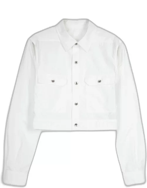 DRKSHDW Cape Sleeve Cropped Outershirt White poplin cotton outershirt - Cape sleeve cropped outershirt
