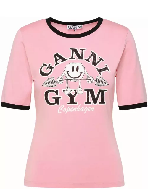Ganni gym Pink Lyocell Blend T-shirt
