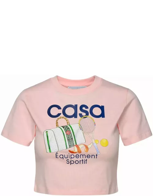 Casablanca equipement Sportif Pink Organic Cotton T-shirt