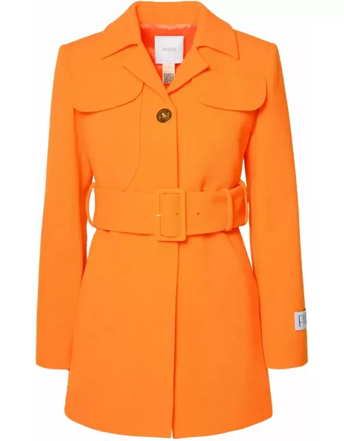 Patou Orange Virgin Wool Coat