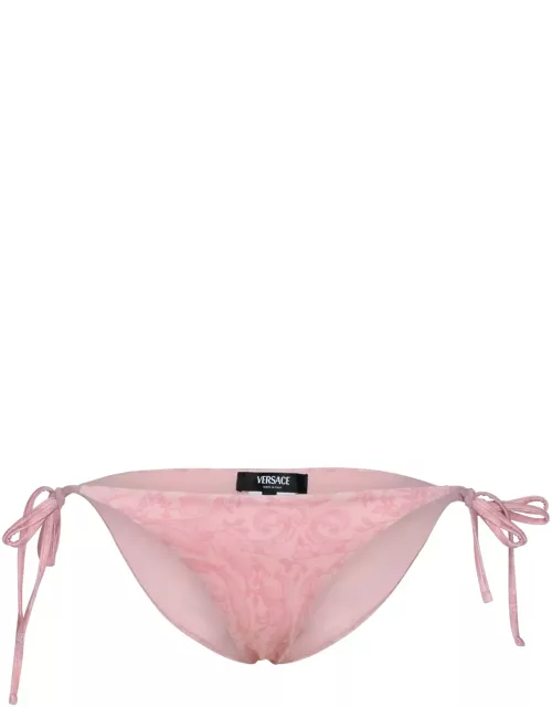 Versace barocco Pink Polyester Blend Bikini Bottom