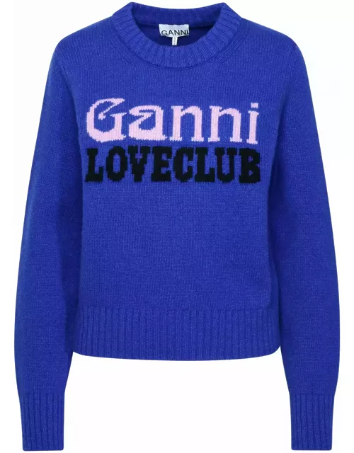 Ganni Blue Wool Blend Sweater