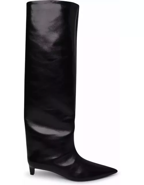 Jil Sander Black Leather Boot