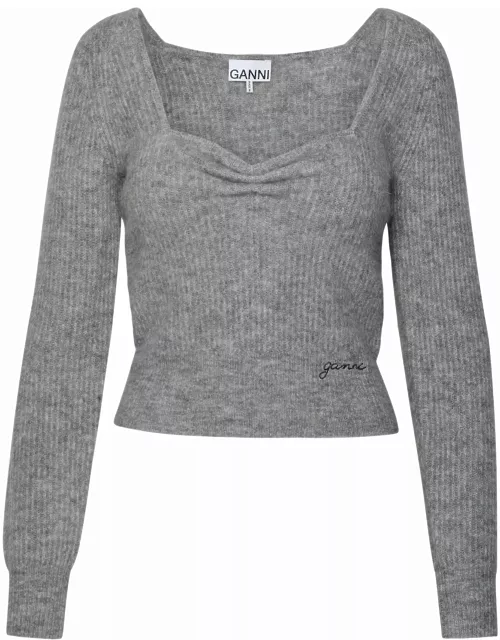 Ganni Grey Merino Blend Sweater