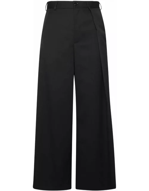 MM6 Maison Margiela Black Virgin Wool Blend Tailored Trouser