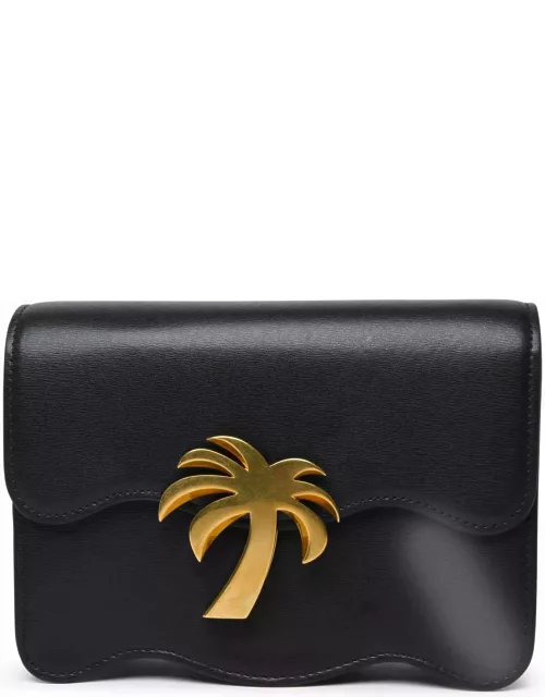 Palm Angels Black Leather palm Beach Bag