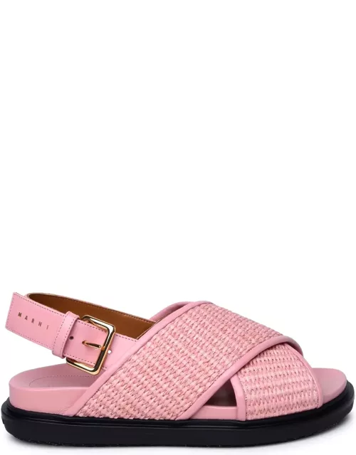 Marni Pink Leather Blend Sandal