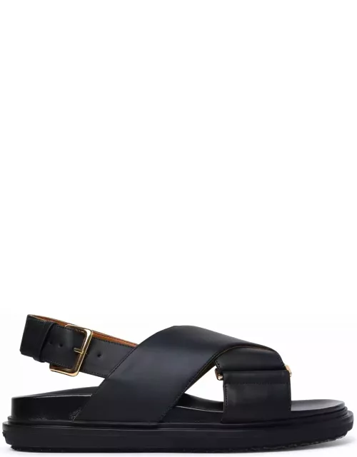 Marni fussbett Black Calf Leather Sandal