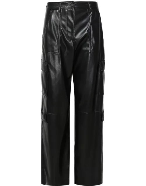 MSGM Black Leather-like Pant
