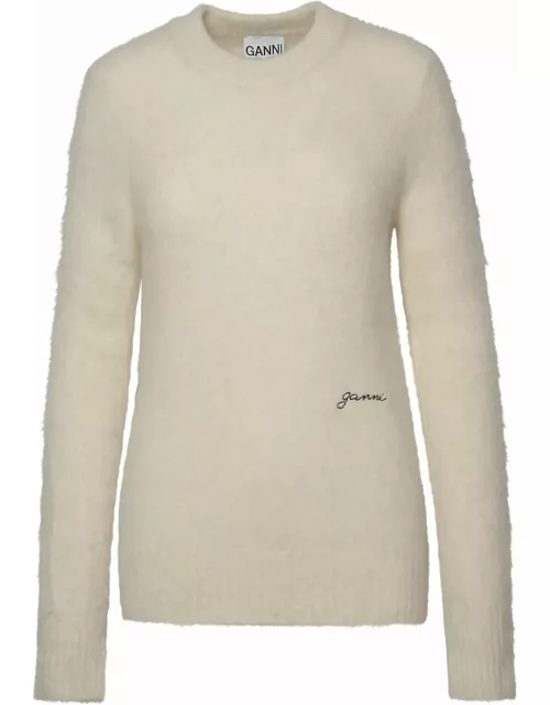 Ganni Ivory Brushed Alpaca Sweater