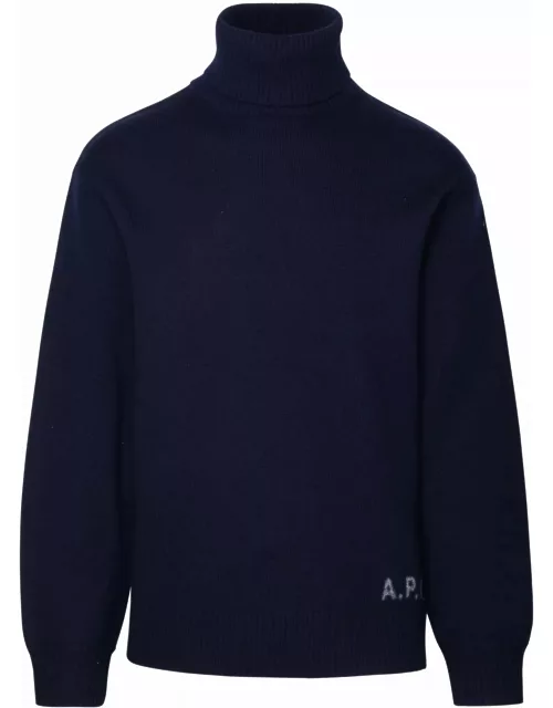 A.P.C. Walter Turtleneck Sweater In Blue Woo