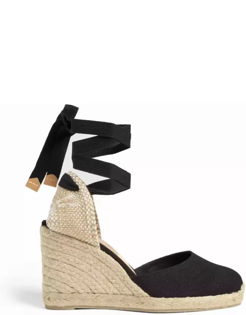 Castañer Espadrilles Carina Black With Laces At The Ankle