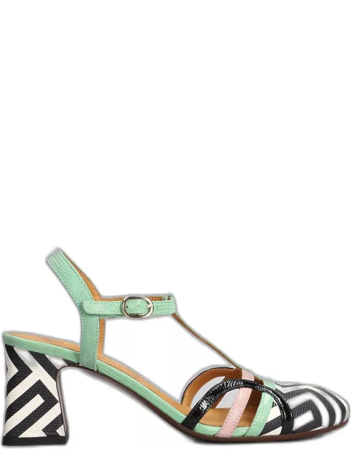 Chie Mihara Fendy Pumps In Green Leather