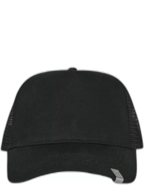 1017 ALYX 9SM Lightercap Trucker Cap Black baseball cap with mesh at back - Lightercap Trucker Cap