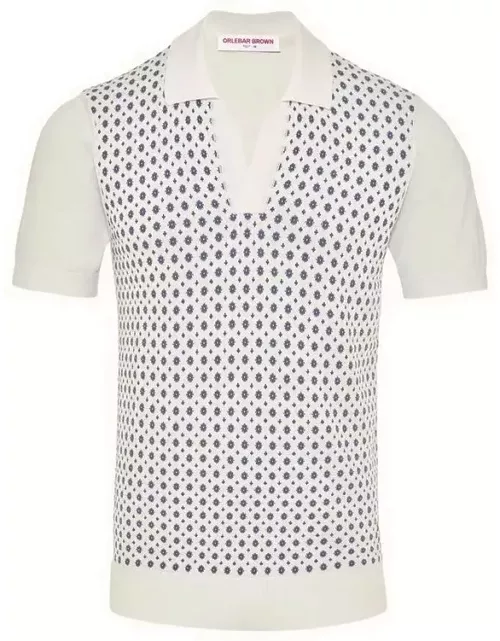 Horton - Cashew Fiore Tailored Fit Silk-Cotton Pique Polo Shirt
