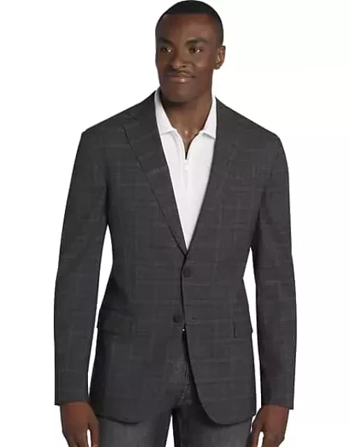 Awearness Kenneth Cole Men's Slim Fit Plaid Sport Coat Dk Grey Plaid