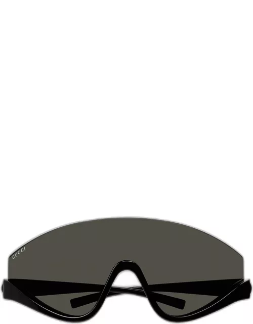 Half-Rimmed Plastic Shield Sunglasse