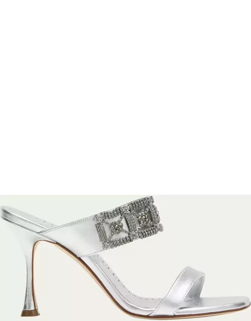 Larapa Embellished Metallic Slide Sandal