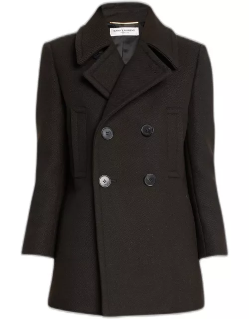 Double-Breasted Wool Pea Coat