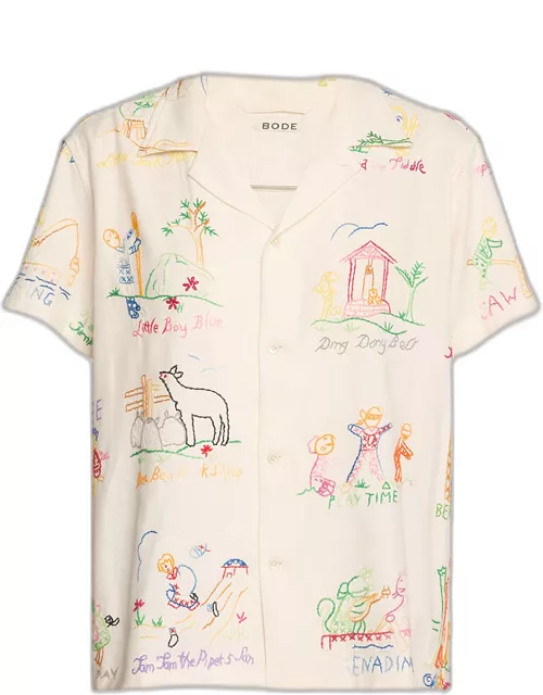 Nursery Rhyme Embroidered Shirt