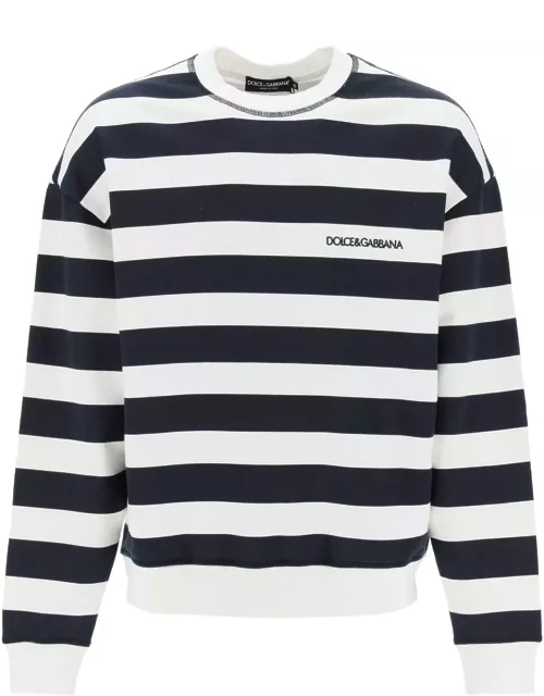 DOLCE & GABBANA striped sweatshirt with embroidered logo