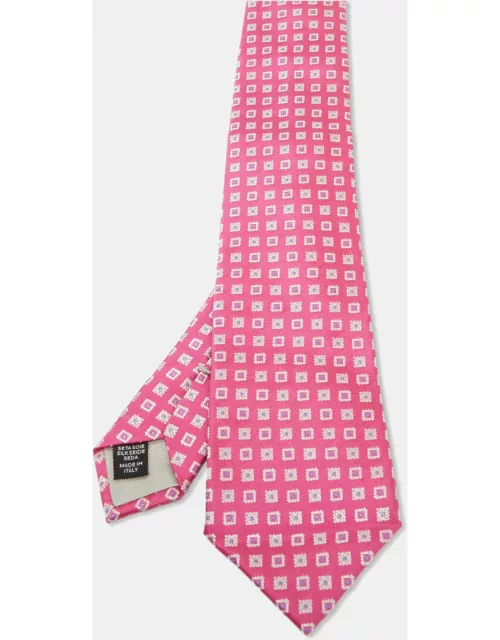 Ermenegildo Zegna Pink Silk Jacquard Tie