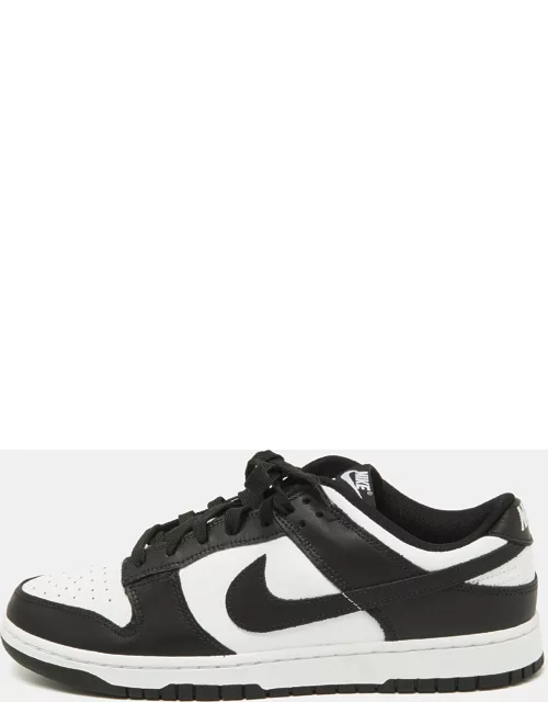 Nike Black/White Leather Dunk Low Top Sneaker