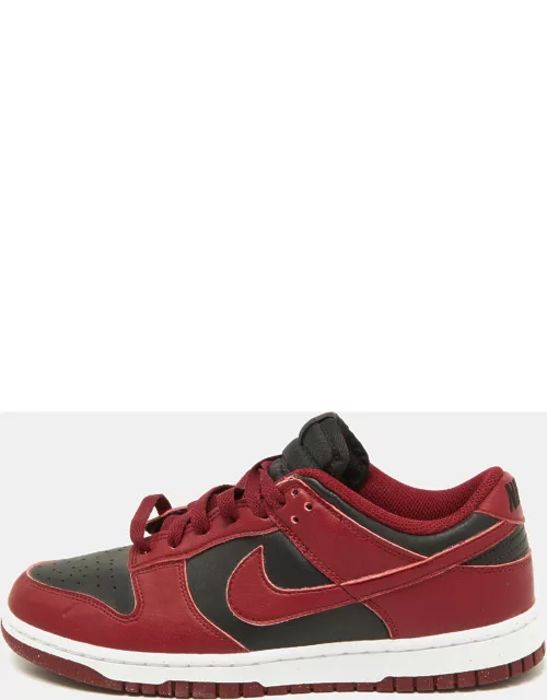 Nike Red/Black Leather Dunk Low Top "Team Red" Sneaker