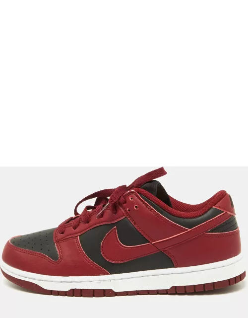 Nike Red/Black Leather Dunk Low Top "Team Red" Sneaker