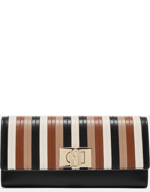 Furla Multicolor Leather Striped Continental Wallet