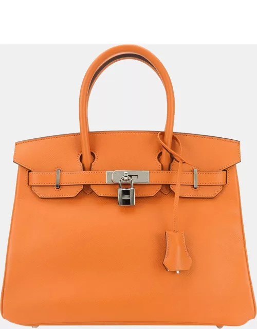 Hermes handbag Birkin 30 orange N stamp Vaux Epson leather ladies HERMES birkin30 hand bag