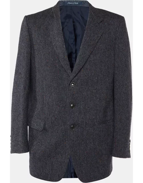 Yves Saint Laurent Homme Vintage Grey Wool Button Front Jacket