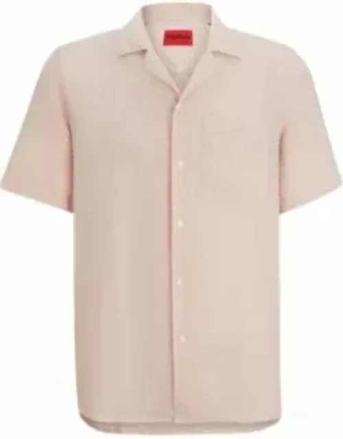 Relaxed-fit multi-occasional shirt in linen- light pink Men's Shirt