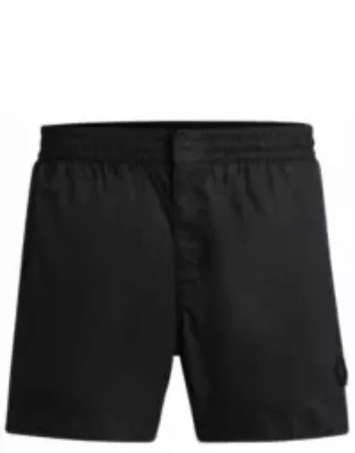 Fully lined quick-dry swim shorts with double monogram- Black Men's Swim Short