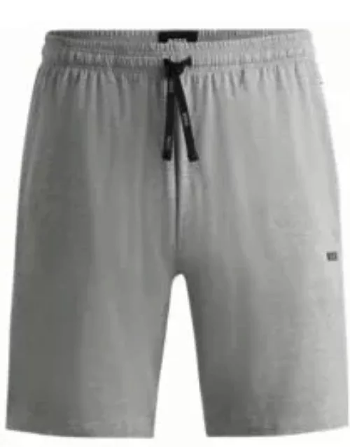 Stretch-cotton regular-fit shorts with logo detail- Grey Men's Loungewear