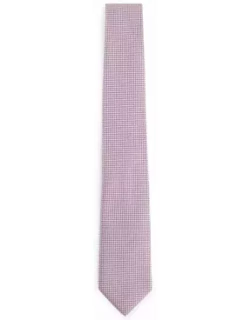 Silk tie with jacquard-woven micro pattern- light pink Men's Tie