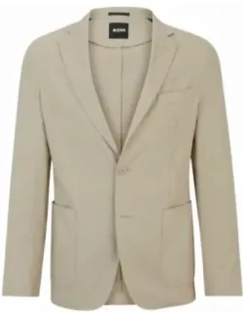 Slim-fit single-breasted jacket in a linen blend- Khaki Men's Sport Coat